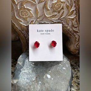 Kate Spade Gold Red Gemstone Earrings
